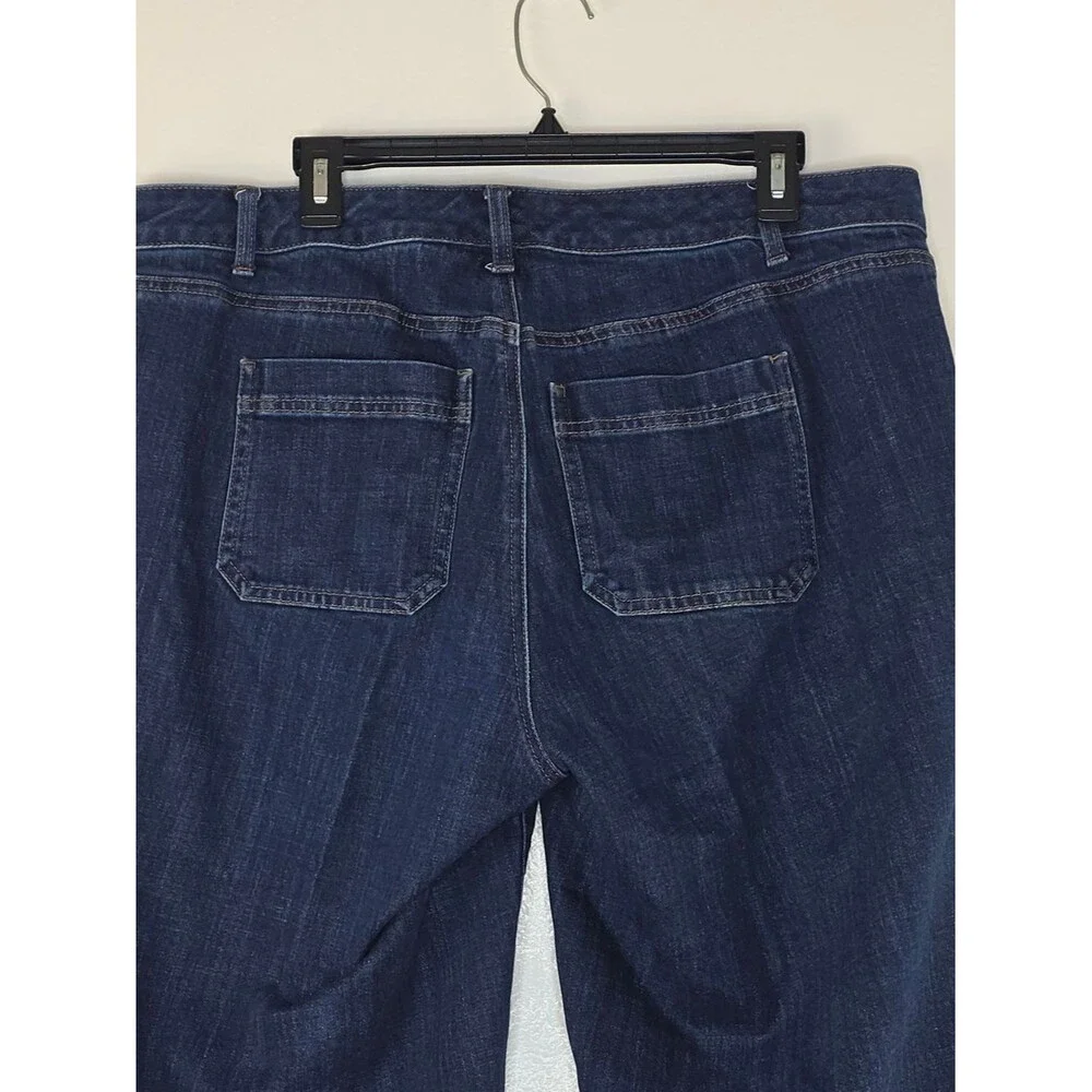 Talbots Flawless High Rise Wide Crop Jeans Dark Blue Size 16WP